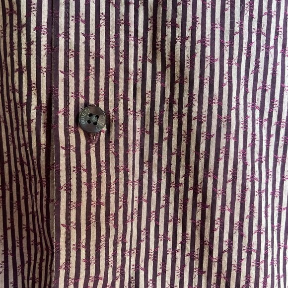 Quieti Mens size Large Button down shirt 100% fine cotton contrast cuff - Picture 4 of 12